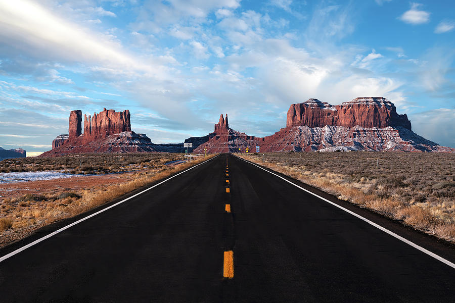 Hwy 163 Entering Monument Valley Photograph by John Wilbur Hwy 163 Entering Monument Valley Photograph by John Wilbur