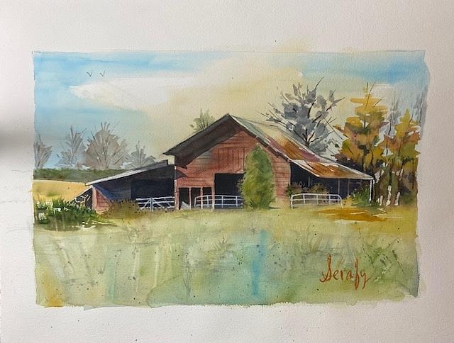 HWY 22 Barn Painting by Scott Serafy