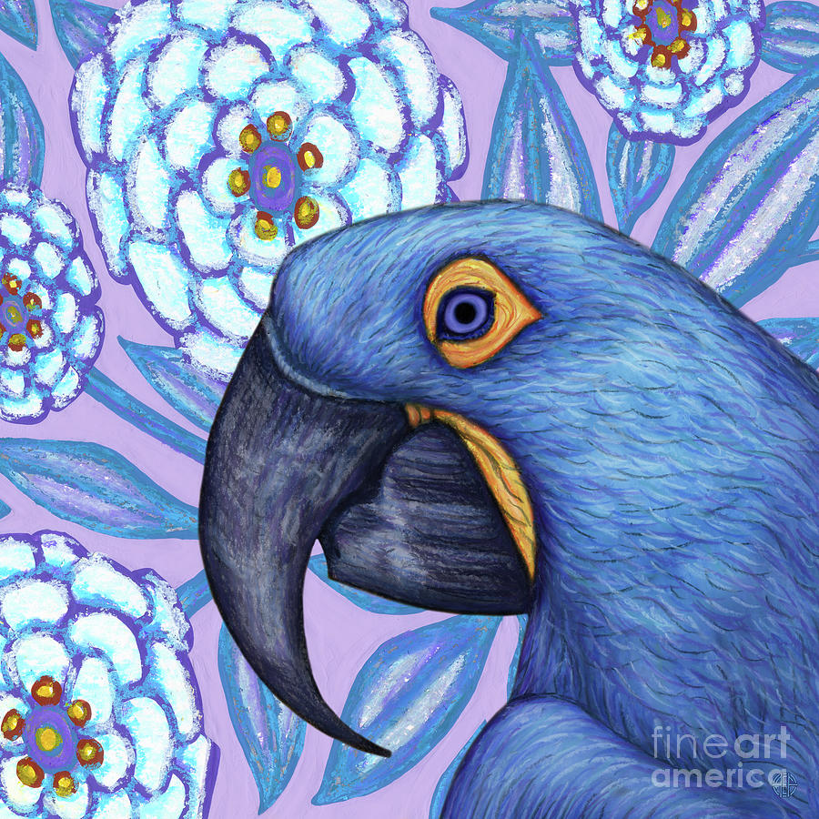 Hyacinth Macaw Floral Painting by Amy E Fraser