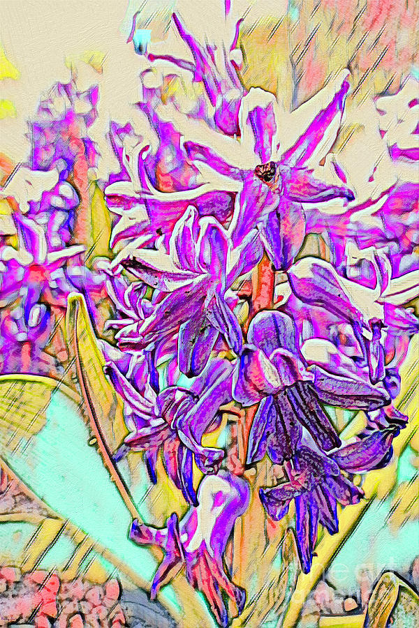 Hyacinthine Rendering Mixed Media