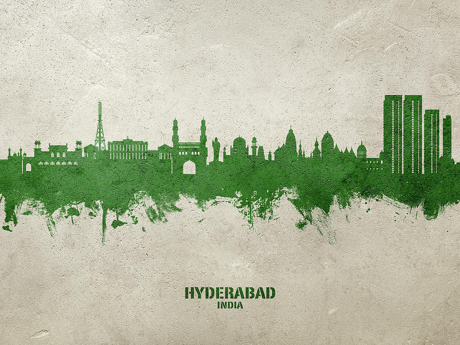 Hyderabad Skyline India #12 Digital Art by Michael Tompsett