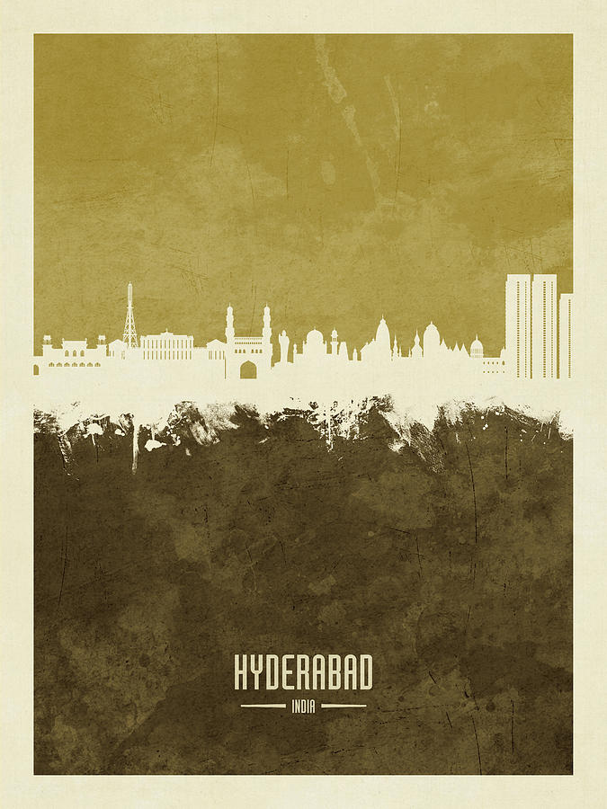 Hyderabad Skyline India #31 Digital Art by Michael Tompsett