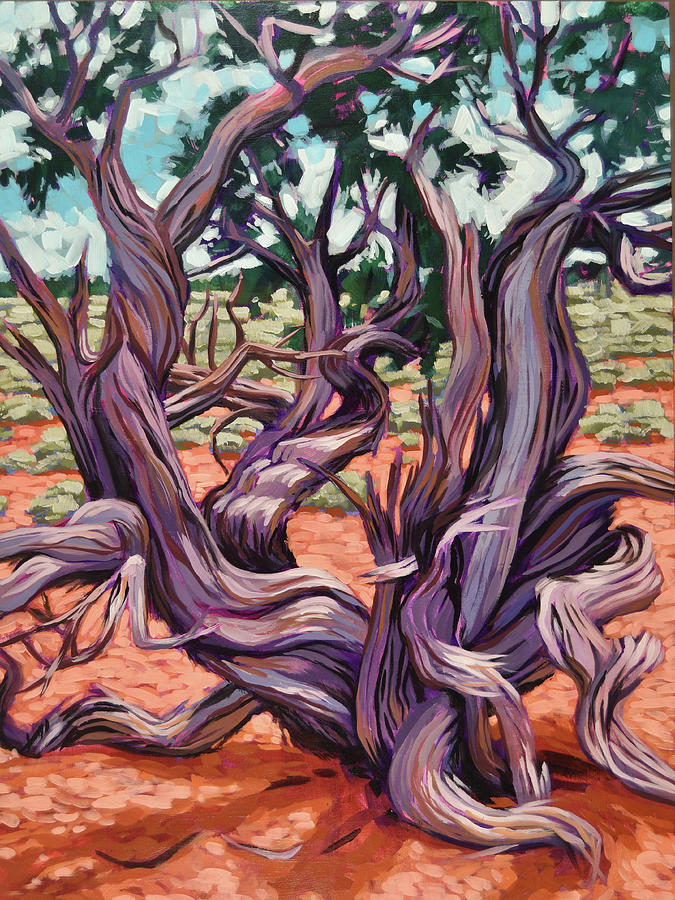 Hydra Juniper at Green River Overlook Painting by Stephen Bartholomew