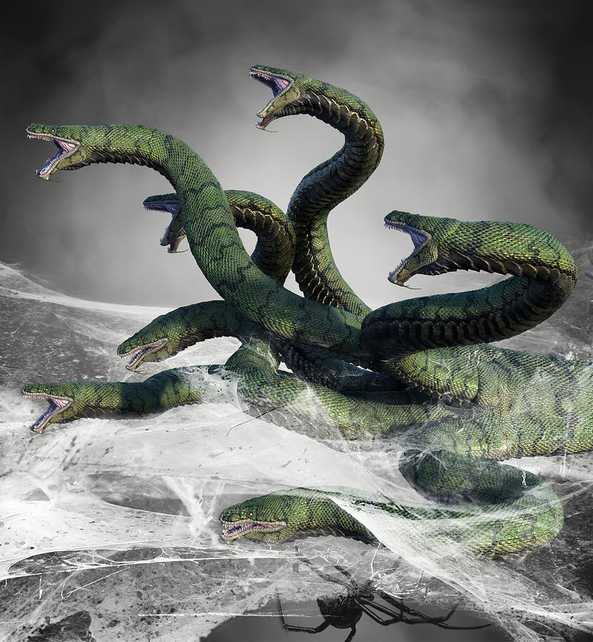 Hydra Snake Monster Fantasy 4 Digital Art