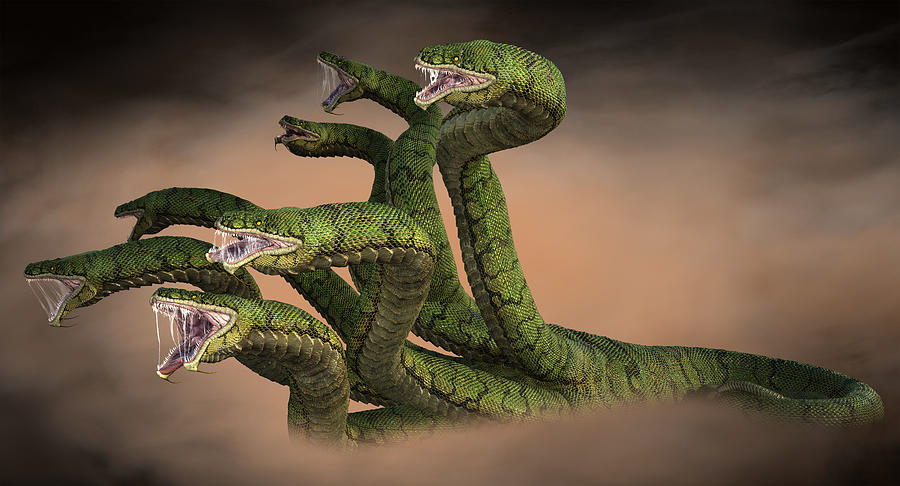 Hydra Snake Serpent Fantasy 2 Digital Art