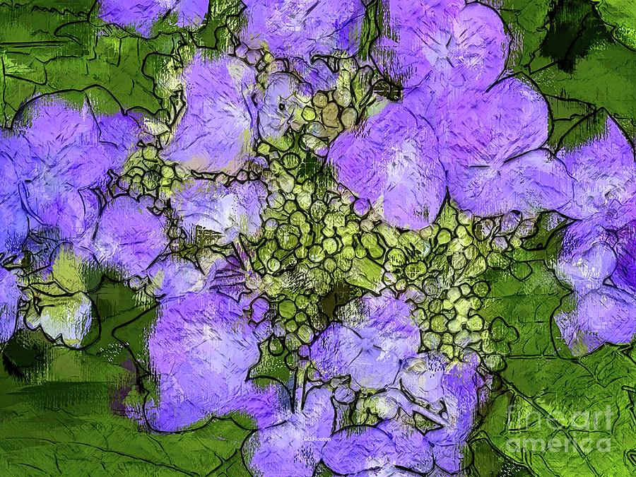 Hydrangea Flower Abstract Digital Art by Dee Flouton