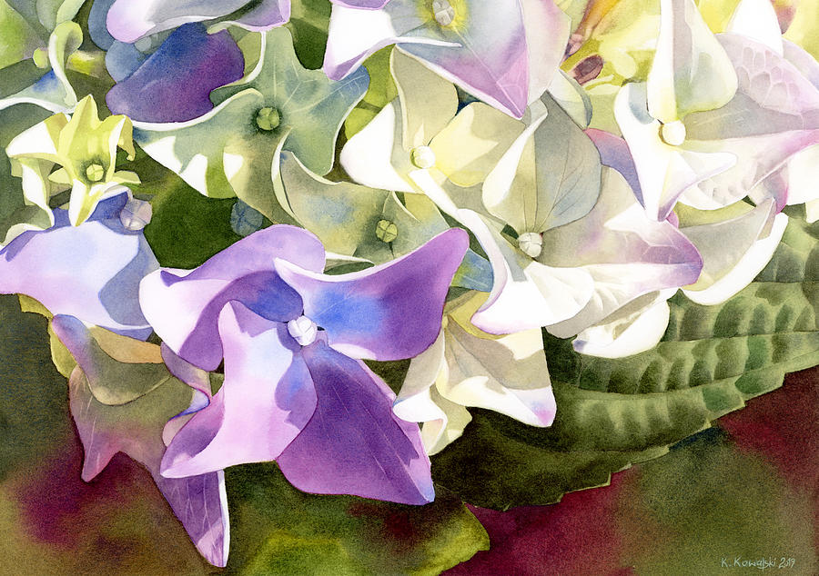 Hydrangea Painting by Espero Art Hydrangea Painting by Espero Art