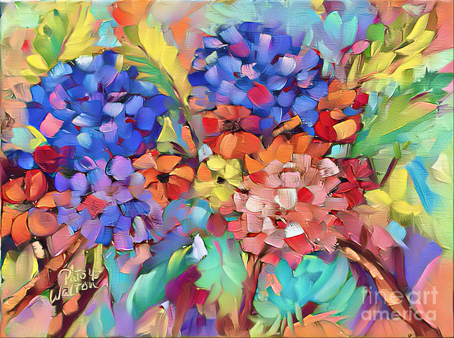 Hydrangeas 2 Painting by Patsy Walton