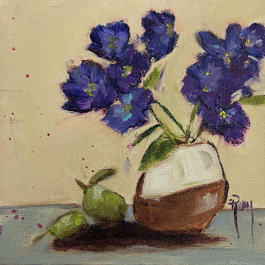 Hydrangeas and Pears Painting by Roxy Rich