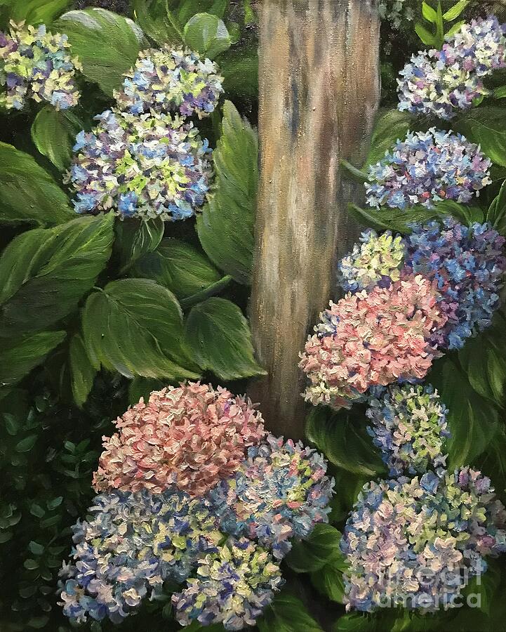 Hydrangeas and Post Painting by Sherrell Rodgers