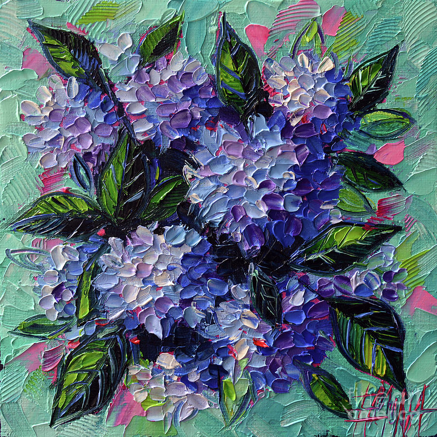 HYDRANGEAS commissioned oil painting Mona Edulesco Painting by Mona Edulesco
