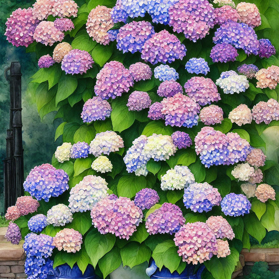 Hydrangeas Garden Digital Art by Ladybug - Fine Art America