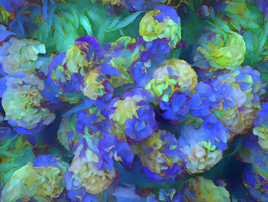 Hydrangeas In The Garden Mixed Media by Deborah League