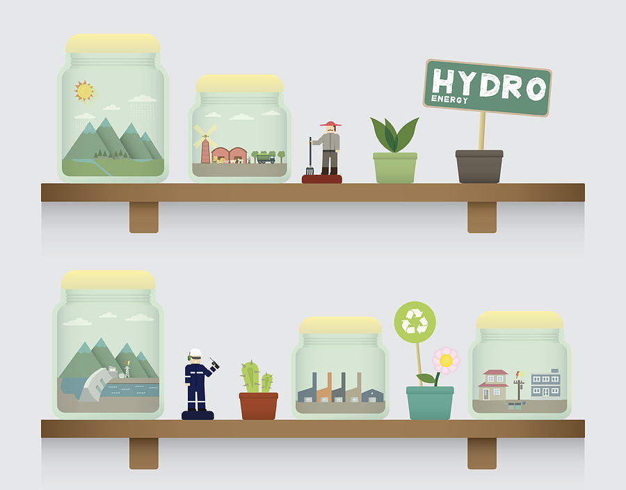 Hydro Energy In Jar Drawing by Armckw
