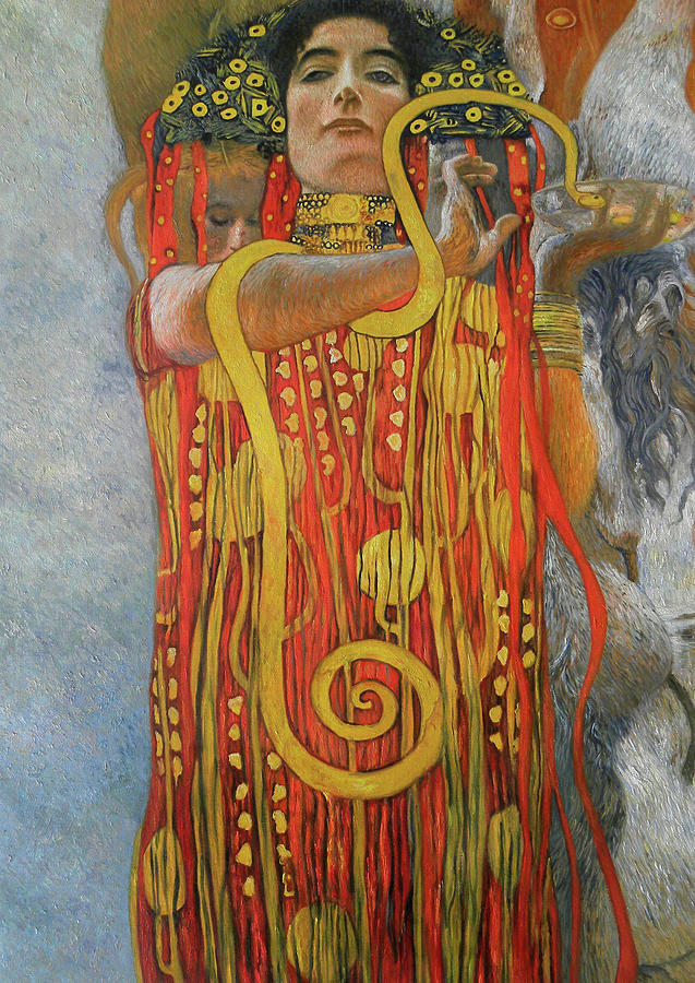 Hygeia Detail from   Medicine  Gustav Klimt Painting by Arpina Shop