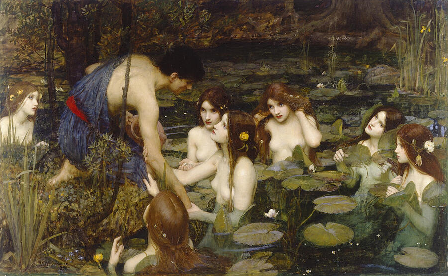 Hylas and the Nymphs, year 1896 Painting by John William Waterhouse Hylas and the Nymphs, year 1896 Painting by John William Waterhouse