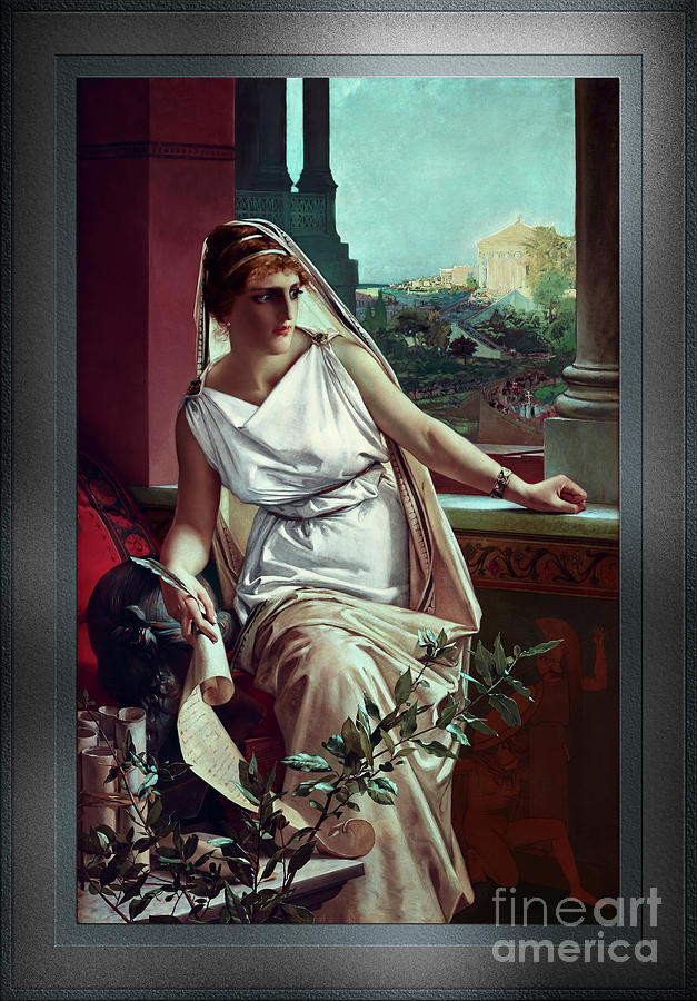 Hypatia c1889 by Julius Kronberg Remastered Xzendor7 Fine Art Old Masters Reproductions Painting by Rolando Burbon