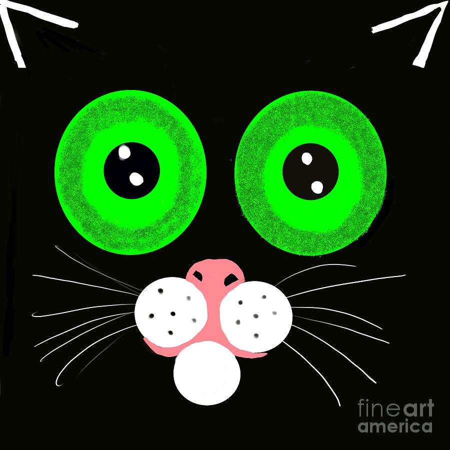 Hypnotic cat eyes Digital Art by Elaine Hayward