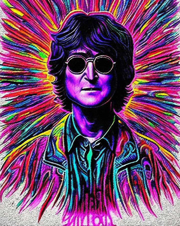 Hypnotic Illustration Of John Winston Lennon Digital Art by Edgar ...