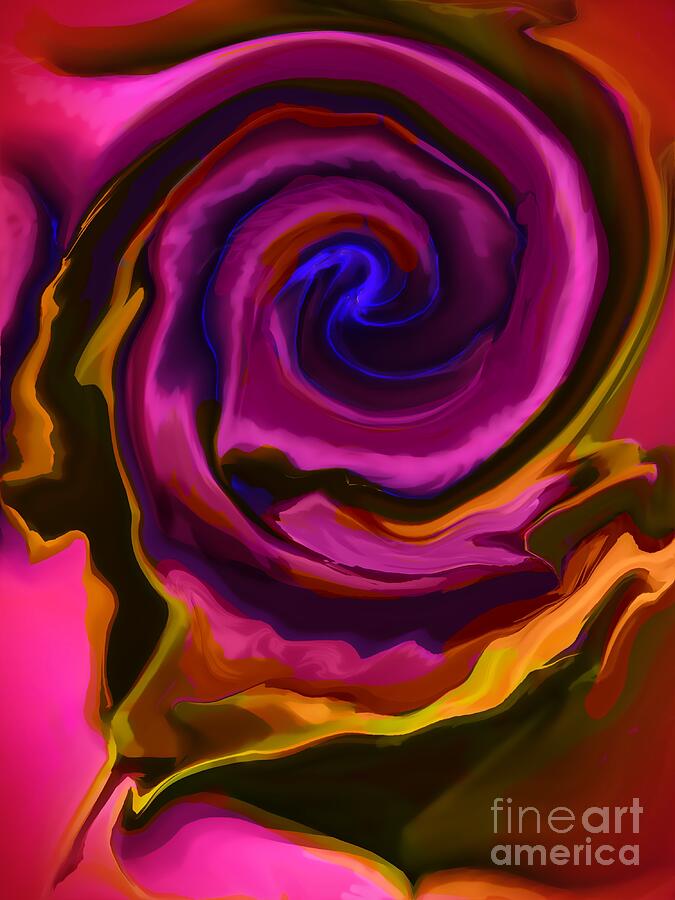 Abstract Digital Art - Hypnotic Rose by Elizabeth McTaggart