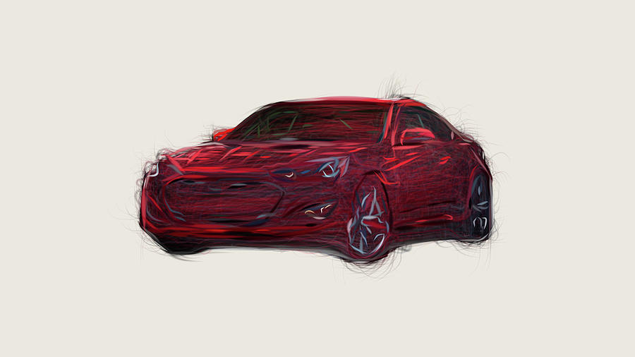 Hyundai Genesis Coupe Car Drawing Digital Art by CarsToon Concept