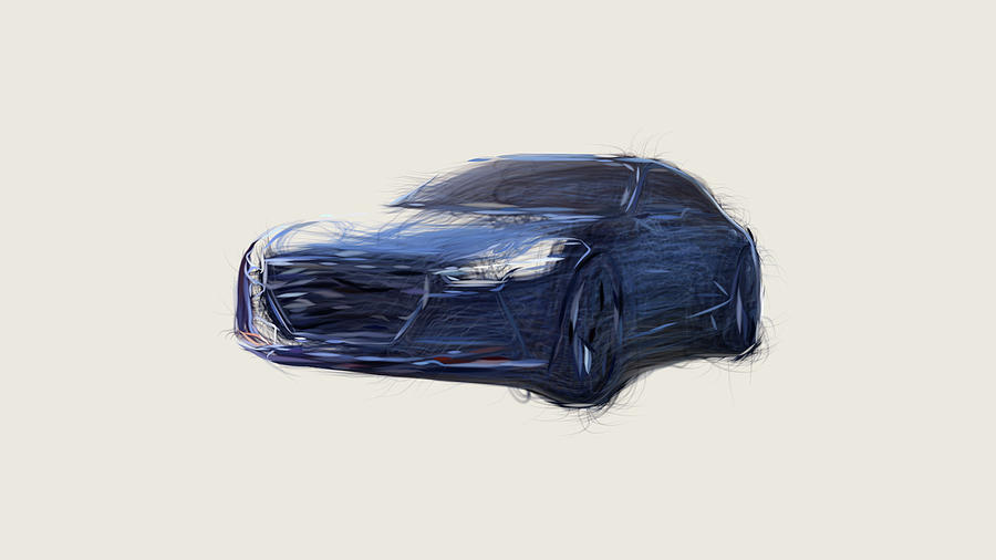 Hyundai Genesis New York Concept Car Drawing Digital Art by CarsToon Concept