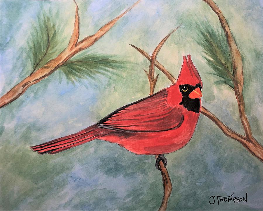 Cardinal Painting - I Am Always With You by Judy Thompson Cardinal Painting - I Am Always With You by Judy Thompson