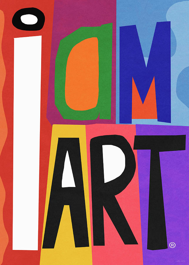 I AM ART Colorful Papercut- Art by Linda Woods Mixed Media by Linda Woods