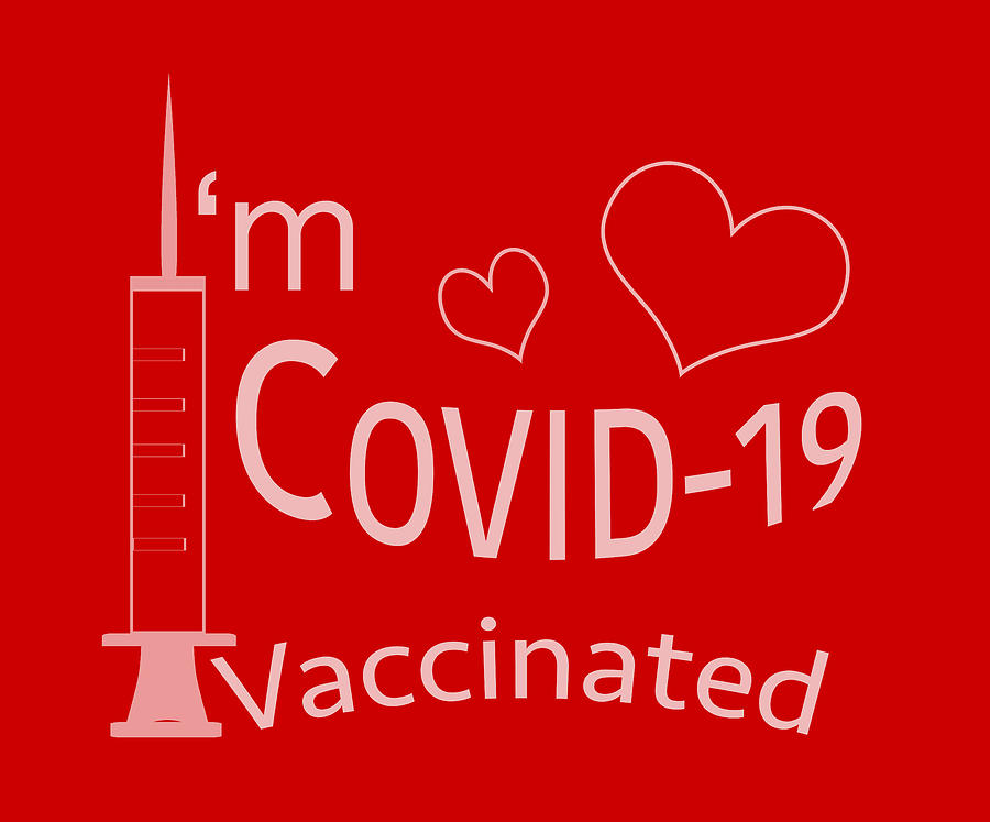I am Covid-19 Vaccinated with Hearts Photograph by Iris Richardson