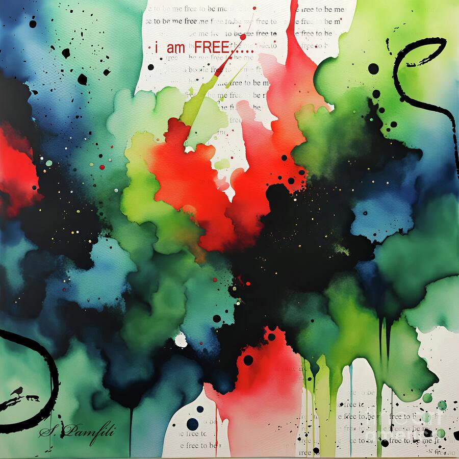 Abstract Painting - I am Free by Sabina Pamfili