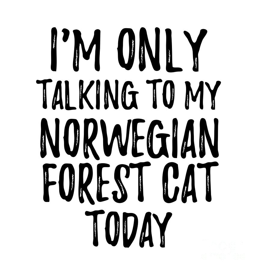 Animal Digital Art - I Am Only Talking To My Norwegian Forest Cat Today by Jeff Creation