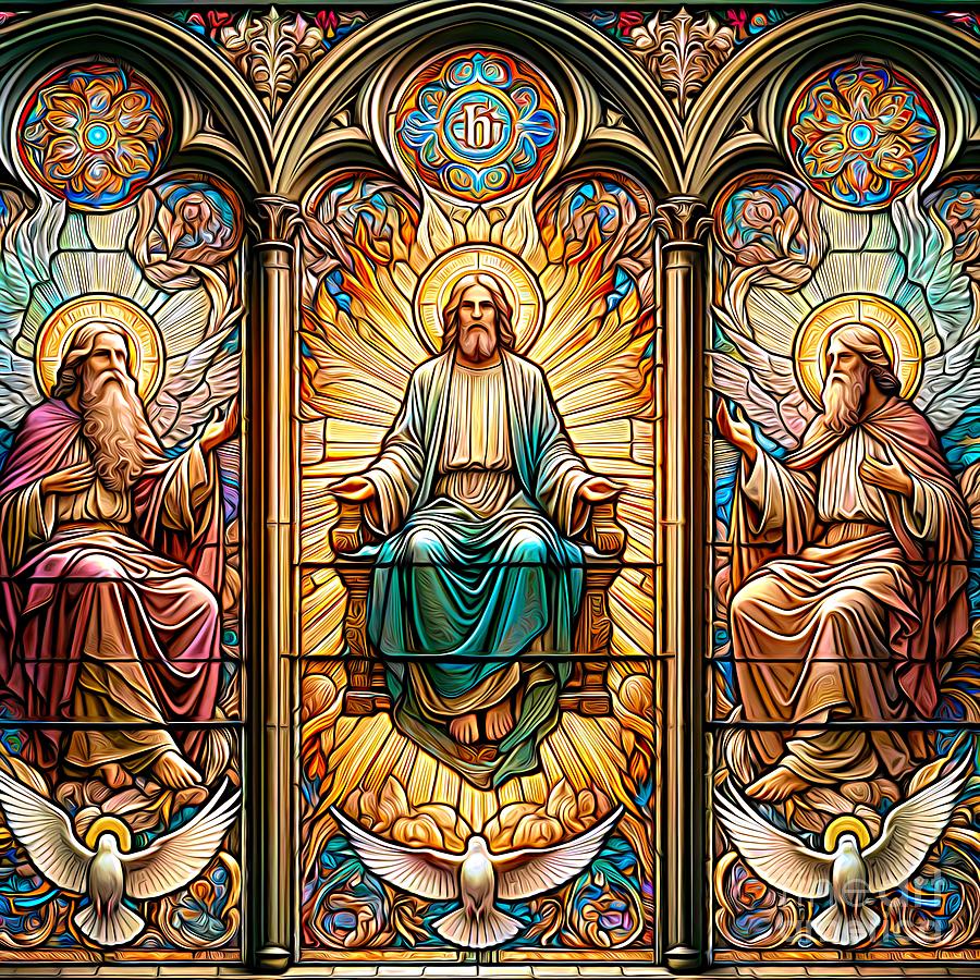 I am THANKFUL for The Trinity Father Son and Holy Spirit Stained Glass ...