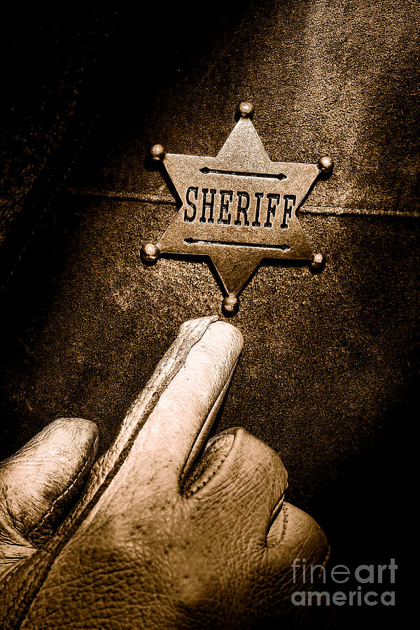 I AM the Law - Sepia Photograph by Olivier Le Queinec