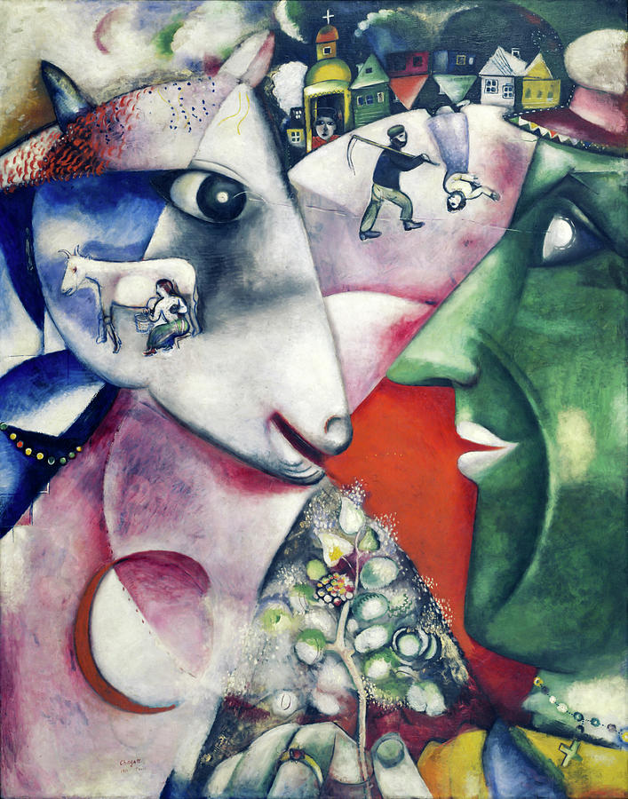 I and The Village by Marc Chagall in 1911 Painting by Marc Chagall
