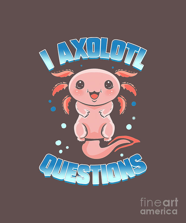 I Aolotl Questions Kawaii Tee Tapestry - Textile by Elliott Gray