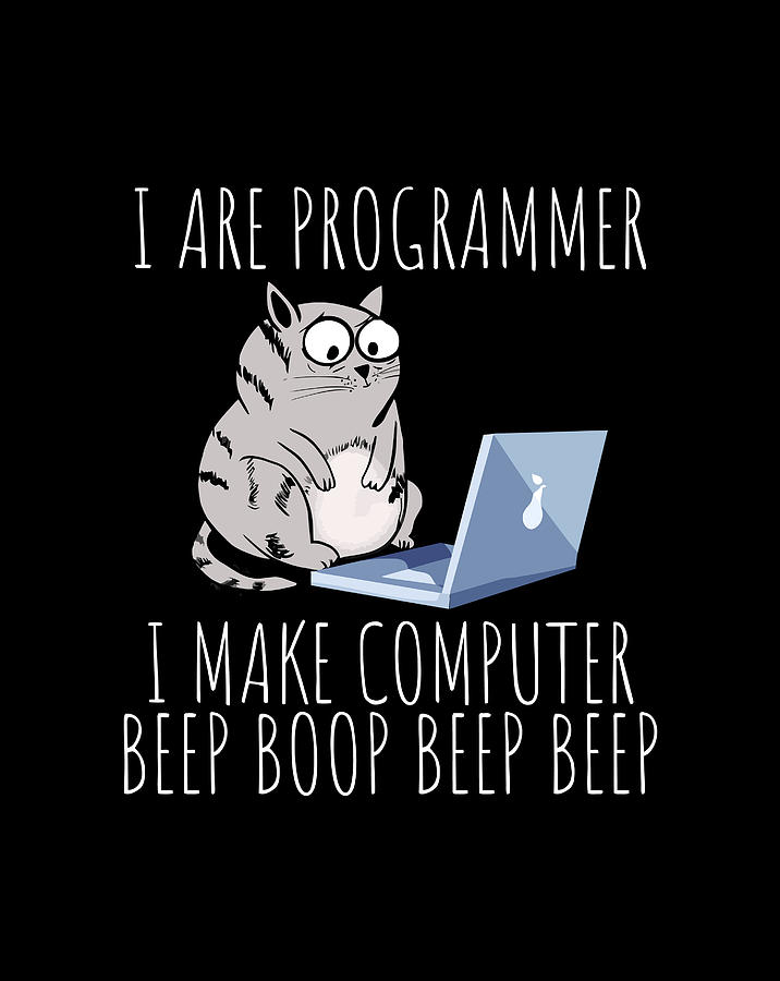 I Are Computer Beep Boop Mad Looking Cat Developer Science Digital Art