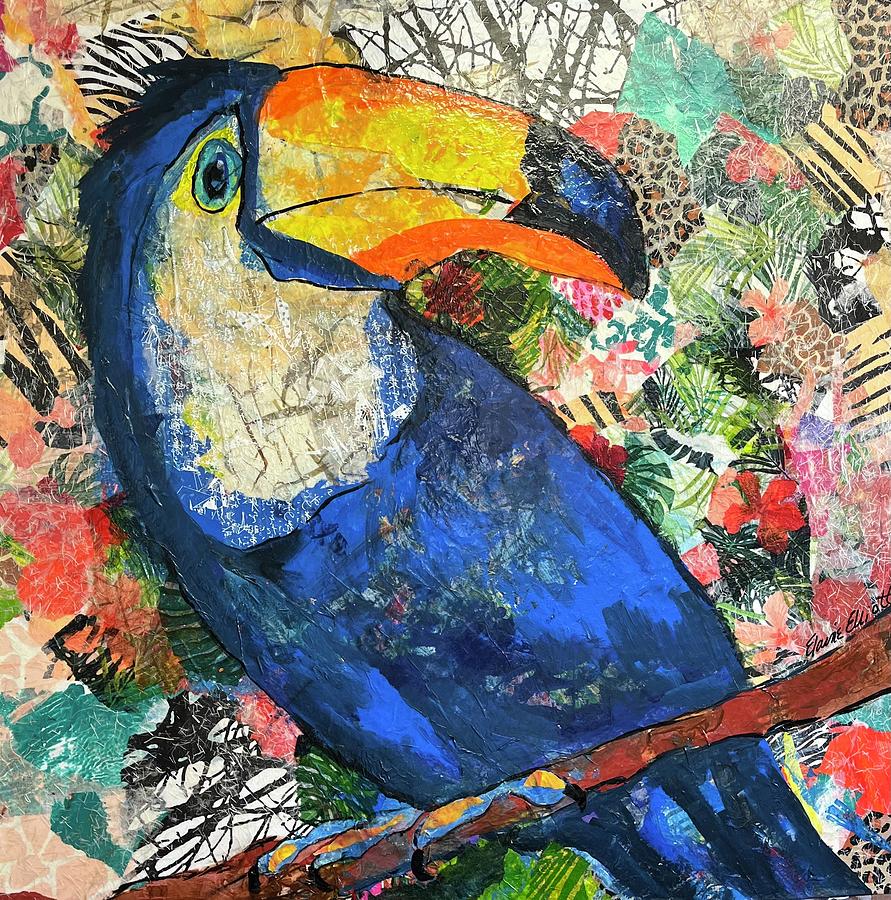 I can, you can, toucan Painting by Elaine Elliott