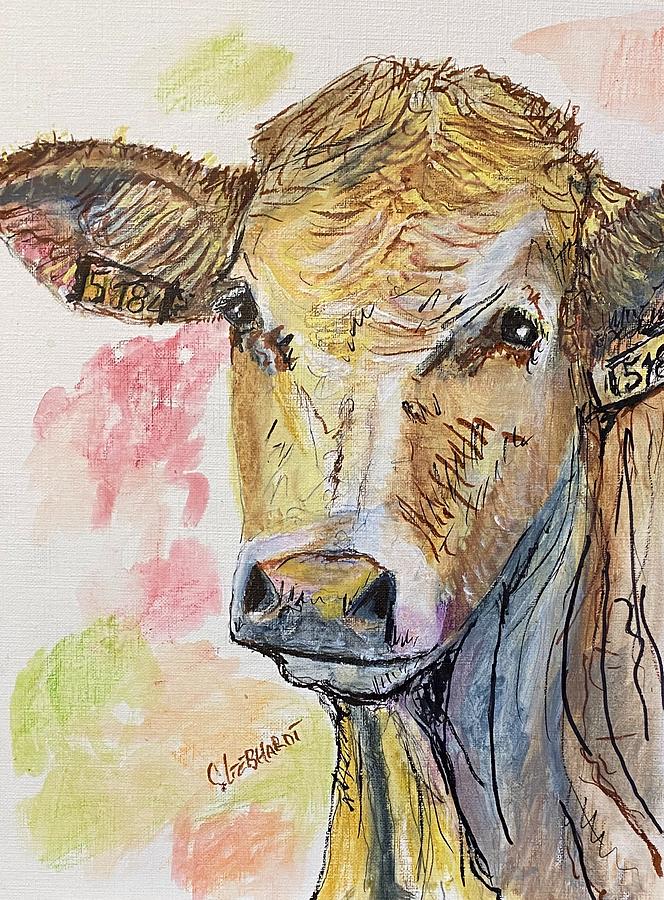 I do not run with stinky Pamplona Bulls Painting by Chuck Gebhardt