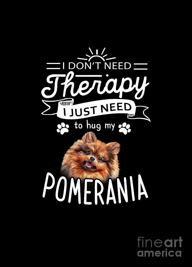 I Dont Need Therapy I Just Need To Hug My Pomerania Drawing by Anime Art -  Pixels