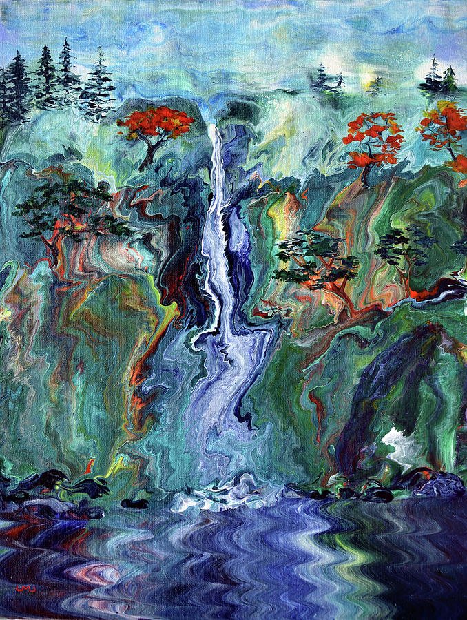 I Dream of Multnomah Falls Painting by Laura Iverson