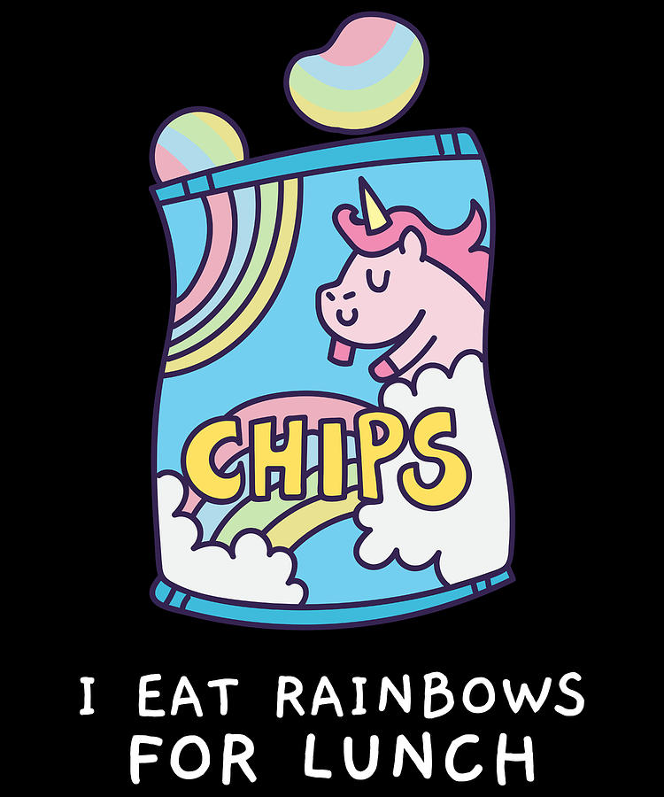 I Eat Rainbows for Lunch Unicorn Chips Digital Art by Flippin Sweet Gear