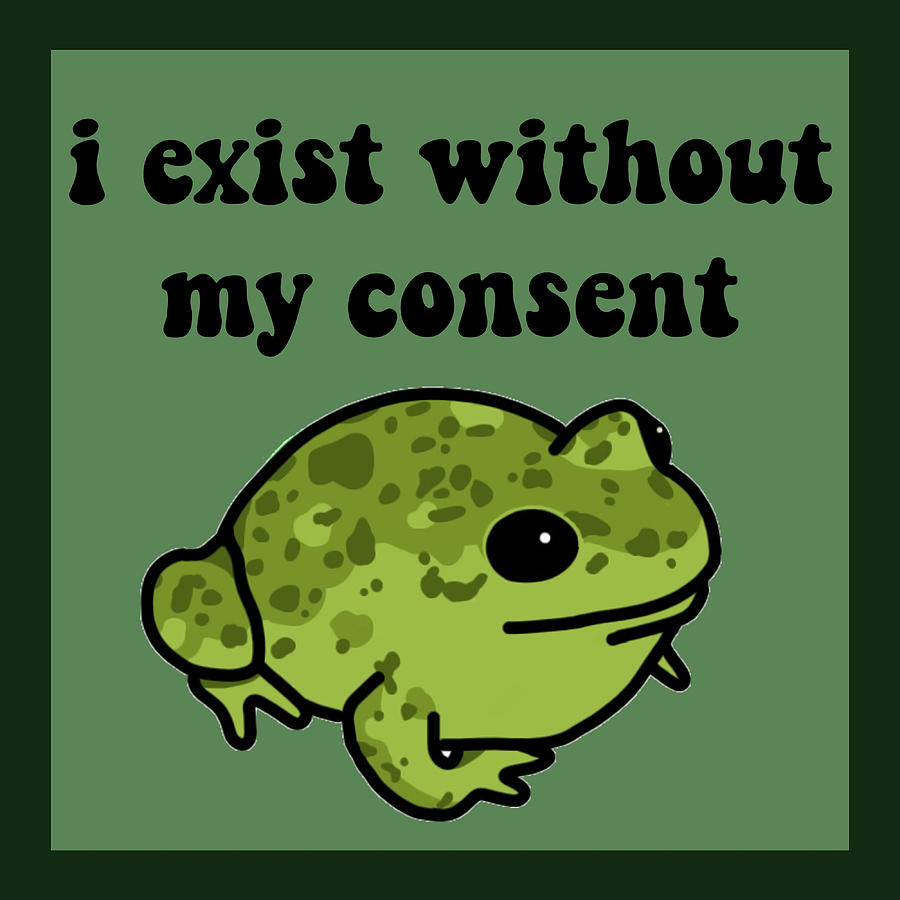 I Exist Without My Consent Frog Painting by Jessica Joshua | Pixels