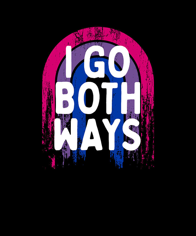 I Go Both Ways Bisexual Lgbtq Bi Pride Pun Asexual Digital Art By