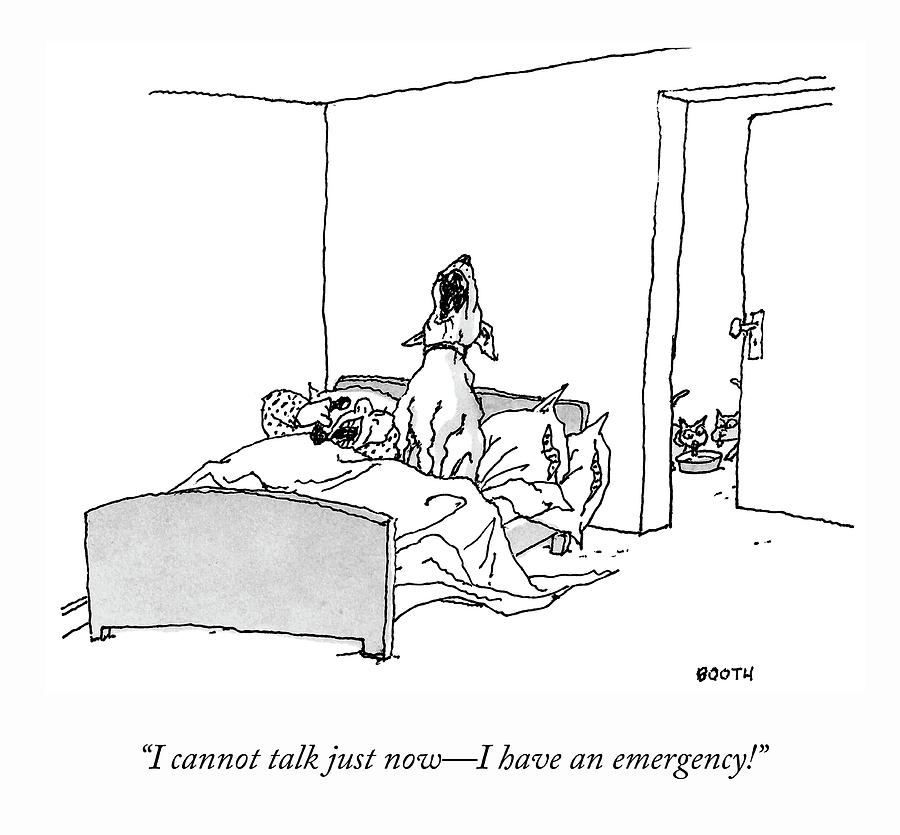 I Have An Emergency Drawing by George Booth