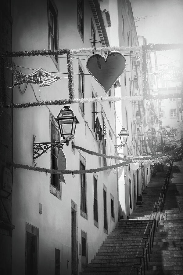 I Heart Lisbon Black and White  Photograph by Carol Japp