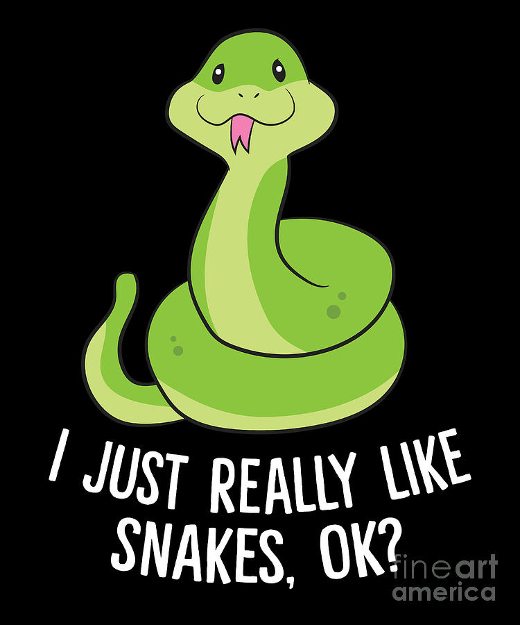 I Just Really Like Snakes Ok Funny Snake Reptile Python Digital Art by EQ  Designs - Pixels