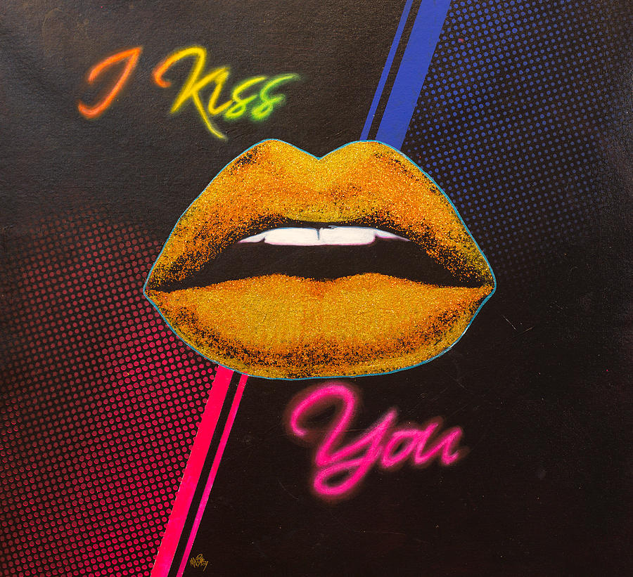 I Kiss You with Roy Lichtenstein Ben Day dot Painting by Michael Andrew Law Cheuk Yui