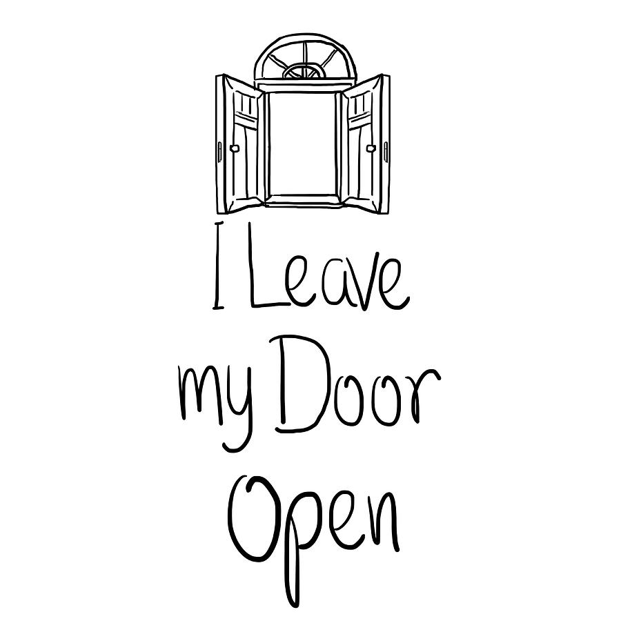 I Leave My Door Open Lettering Design Poster 70s Painting By Walker 