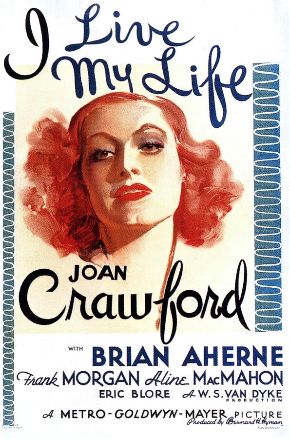 Joan Crawford Mixed Media - I Live My Life, with Joan Crawford, 1935 by Movie World Posters