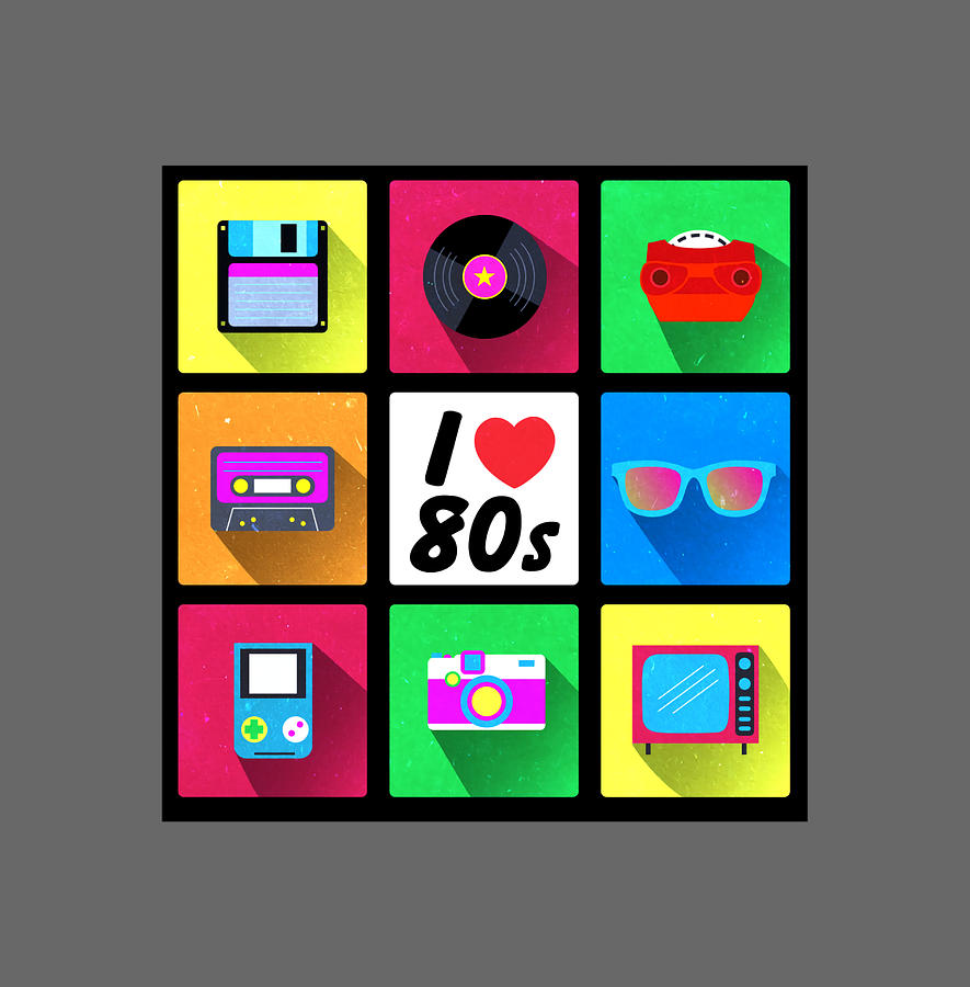 I Love 80s Classic trending music Painting by Ken Hunt - Pixels